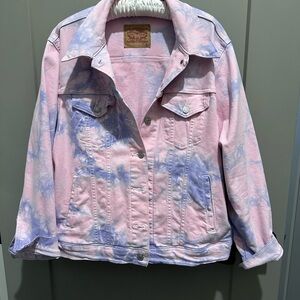 Levi's Pink and Blue Tie-Dye Denim Jacket